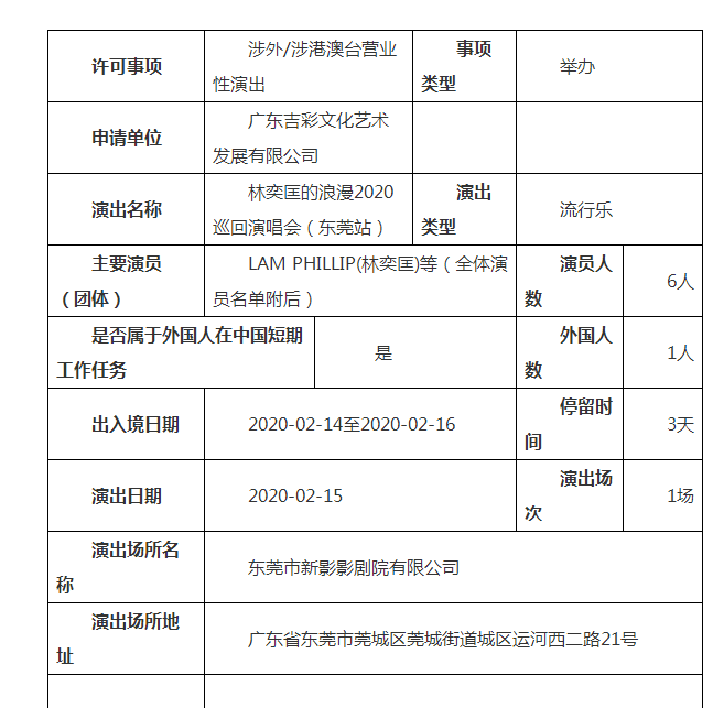 2020林奕匡东莞演唱会